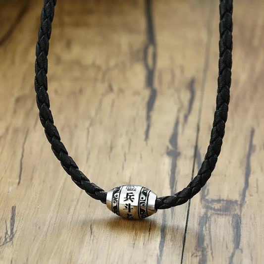 Collier Bouddhiste à Breloque Mantra Noir