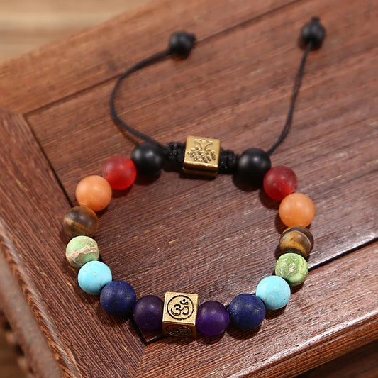 Bracelet Chakra Arbre de Vie Et Motif Om