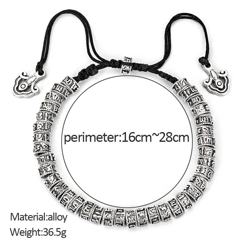 Bracelet en Cuivre Blanc Tibetain Om