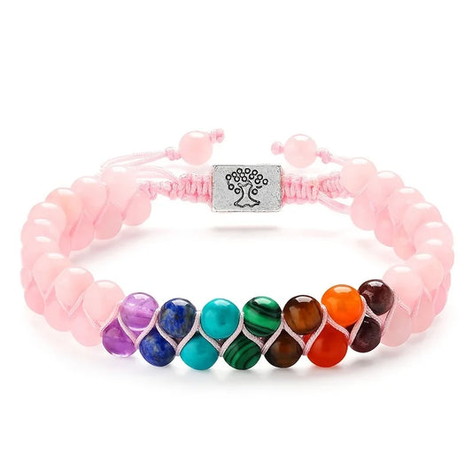 Bracelet 7 Chakra Double Arbre de Vie