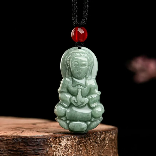 Amulette Bouddha en Jade Vert