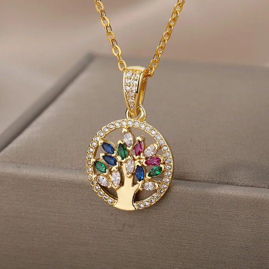 Pendentif Arbre de Vie Femme en Acier Inoxydable