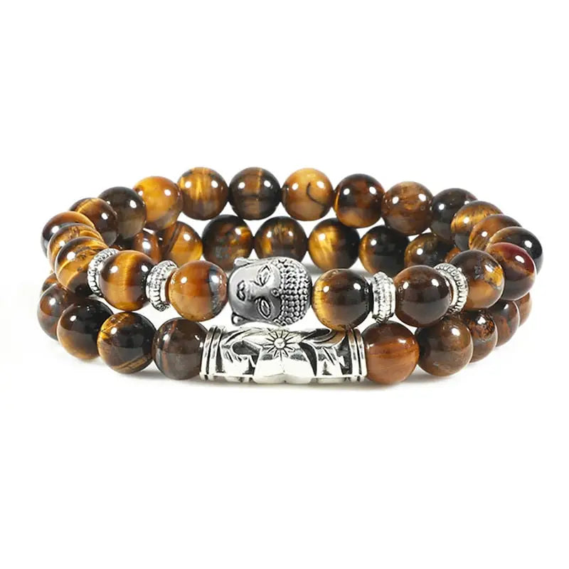 Bracelet tête de Bouddha & Perles de pierre