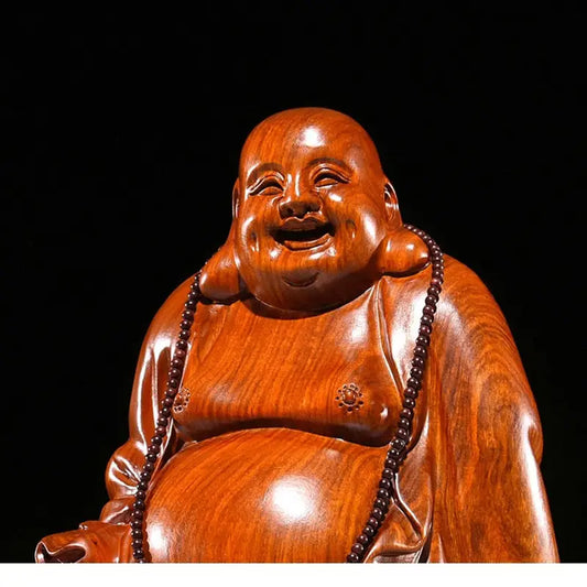 Statue Bouddha Rieur Maitreya Bois massif