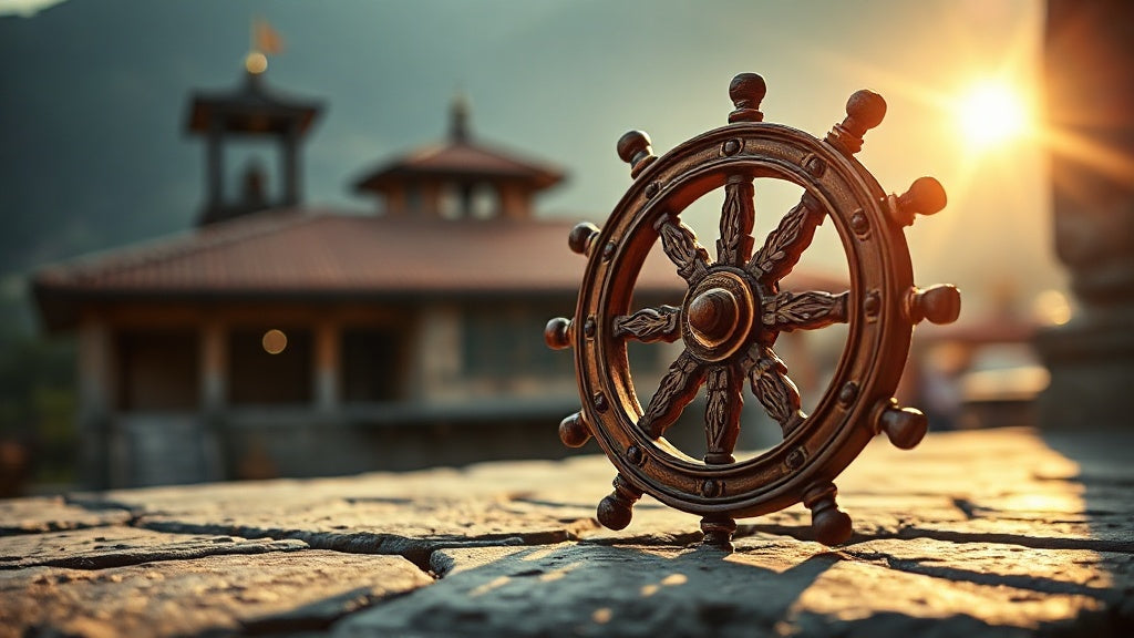 Le Dharmachakra : la Roue du Dharma, symbole du Bouddha