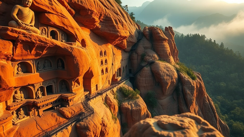 Grottes de Maijishan : le sanctuaire sculpté dans la falaise du Gansu
