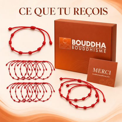 Bracelet Fil Rouge 7 Noeuds : packaging concept (non contractuel)