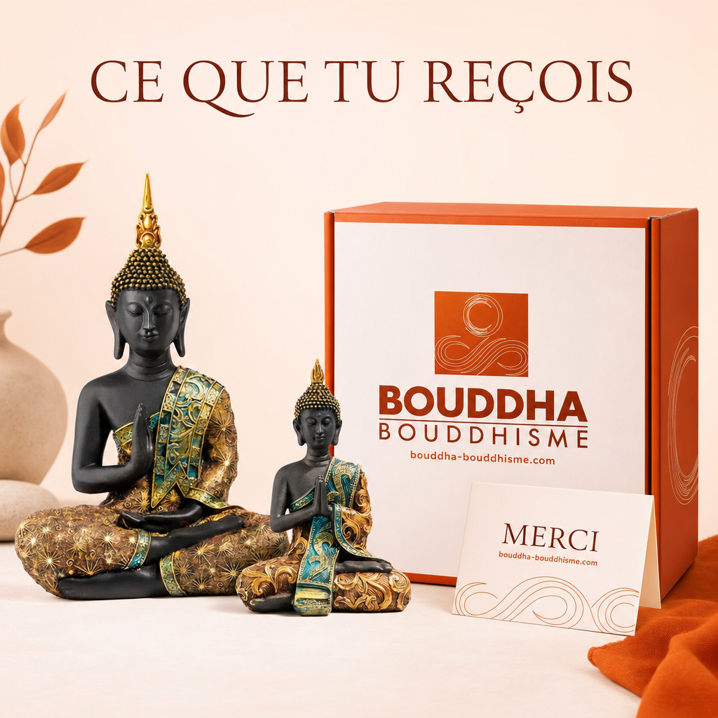 Statue Bouddha de thaïlande : packaging concept (non contractuel)