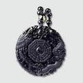 Amulette Bouddhiste Ying Yang Noir