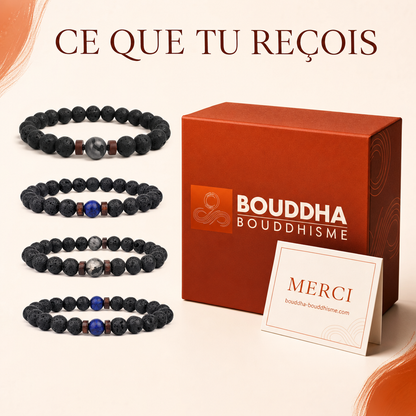 Bracelet en pierre de Lave : packaging concept (non contractuel)