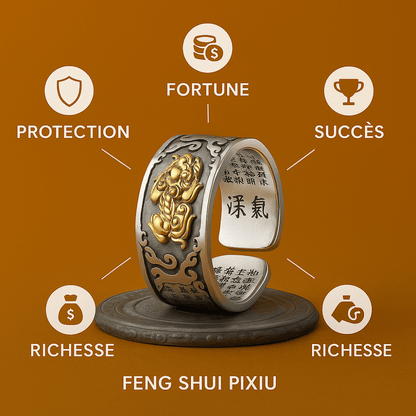 Bague feng Shui Pixiu Mantra
