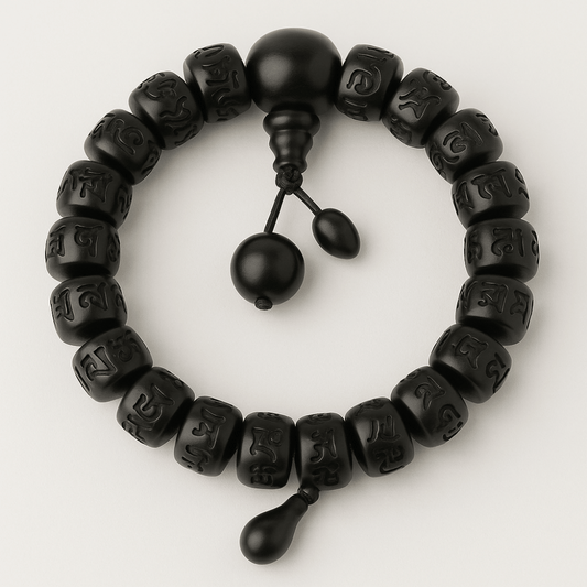 Bracelet Mala Perles en Bois Gravé