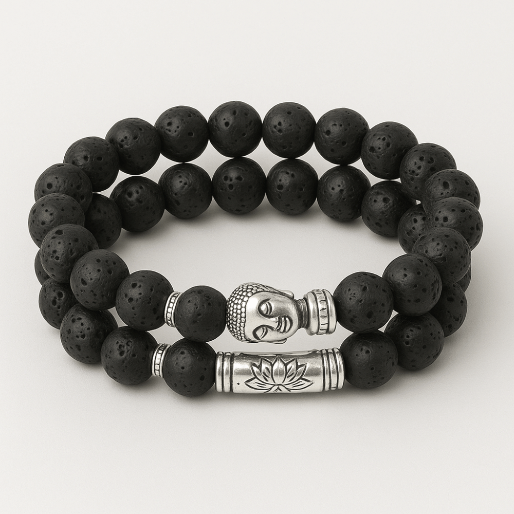 Bracelet tête de Bouddha & Perles de pierre