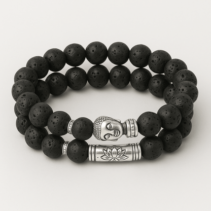 Bracelet tête de Bouddha & Perles de pierre