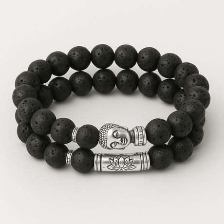 Bracelet tête de Bouddha & Perles de pierre
