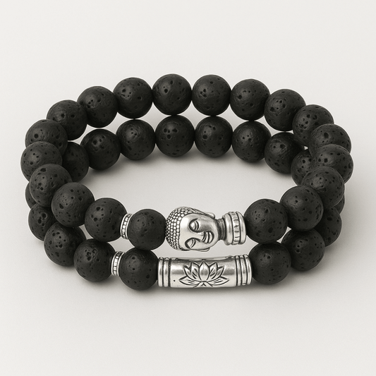 Bracelet tête de Bouddha & Perles de pierre