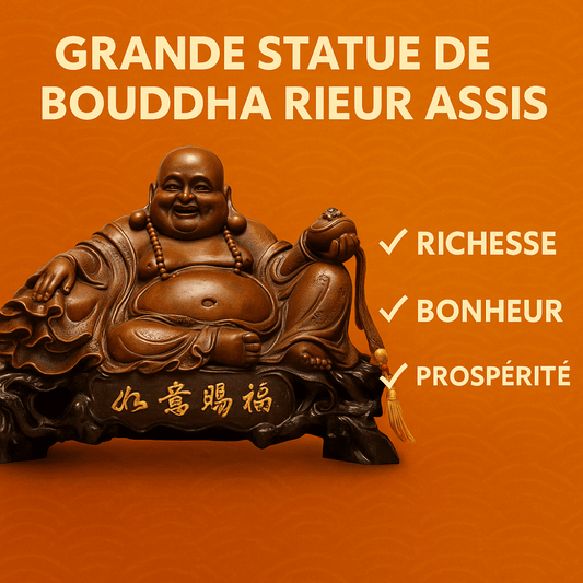 Grande statue de bouddha rieur assis