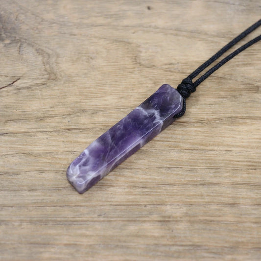 Collier pendentif pierre semi-précieuse quartz rose monture cuivre
