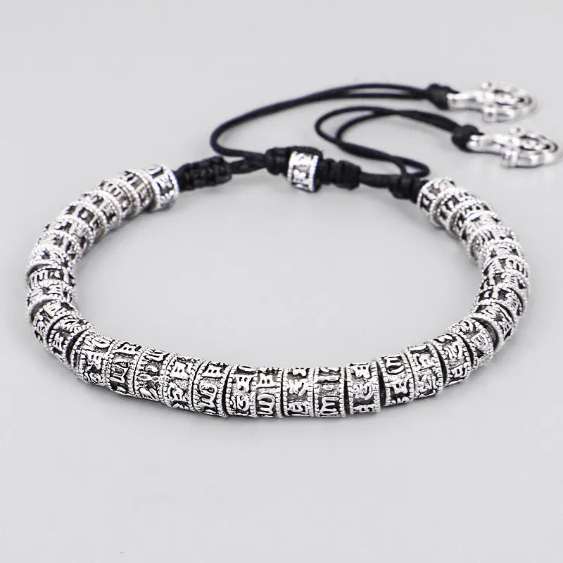 Bracelet en Cuivre Blanc Tibetain Om