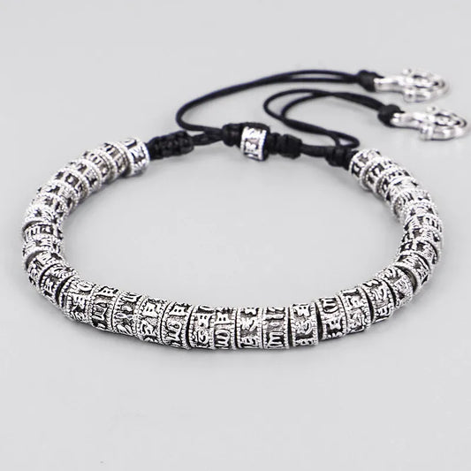 Bracelet en Cuivre Blanc Tibetain Om