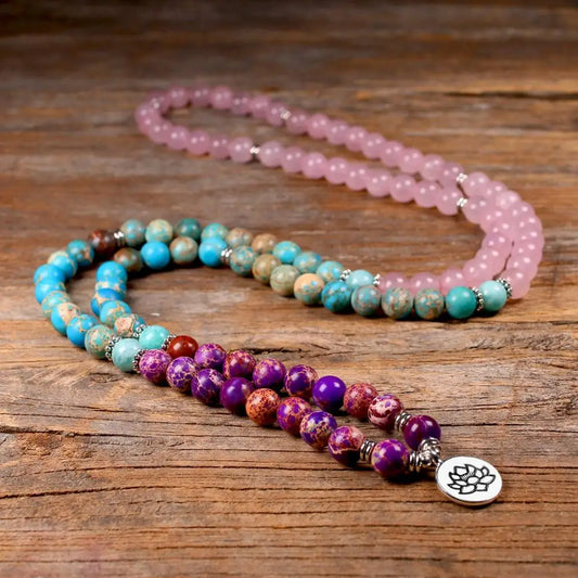 Mala Tibétain en Quartz