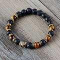Bracelet Bouddha Oeil de Tigre Et Pierre de Lave