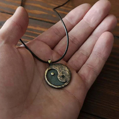 Pendentif Bouddhiste Yin Yang Fait Main