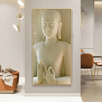Tableau Bouddha Blanc