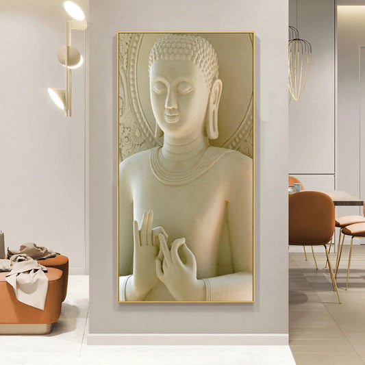 Tableau Bouddha Blanc