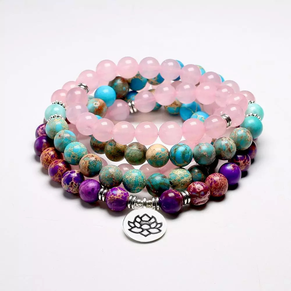 Mala Tibétain en Quartz