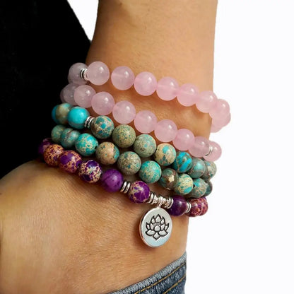 Mala Tibétain en Quartz