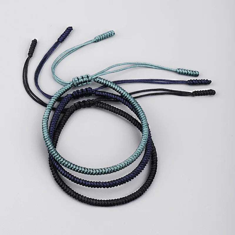 Bracelet tibétain noir, coloris disponibles noir bleu foncé vert