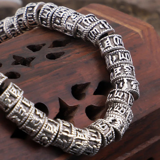 Bracelet en Cuivre Blanc Tibetain Om