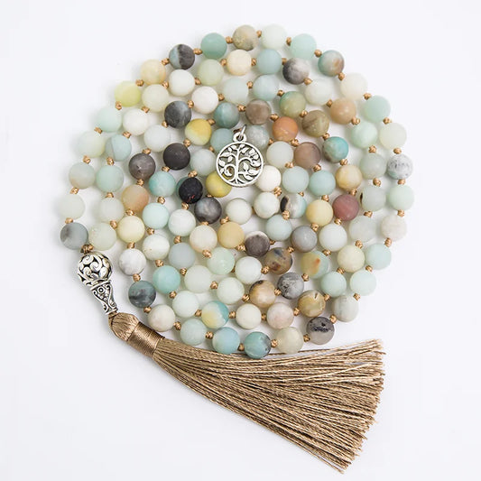 Mala Tibétain en Amazonite
