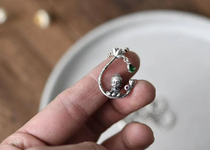 Pendentif Bouddha avec Divinité Bouddhiste en Argent