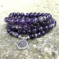 Mala Tibétain 108 Perles en Pierre D’Améthyste