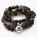 Collier Mala Tibétain en Agate Indienne