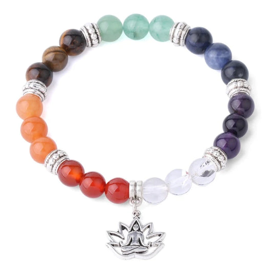 Bracelet 7 Chakras Avec Lotus