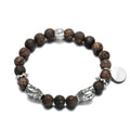 Bracelet Bouddha en Pierres de Laves Craquelé