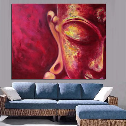 Châssis bois du tableau Bouddha rouge, vue de dos avec système de fixation intégré