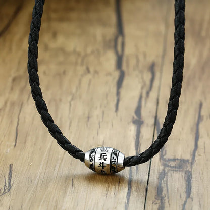 Collier Bouddhiste à Breloque Mantra Noir