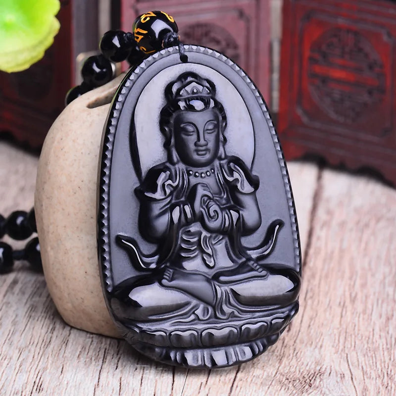Bouddha Pendentif Obsidienne