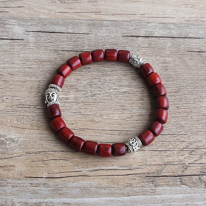 Bracelet Bois Cylindrique Bouddha
