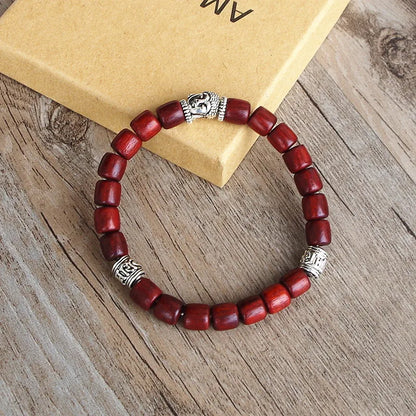 Bracelet Bois Cylindrique Bouddha