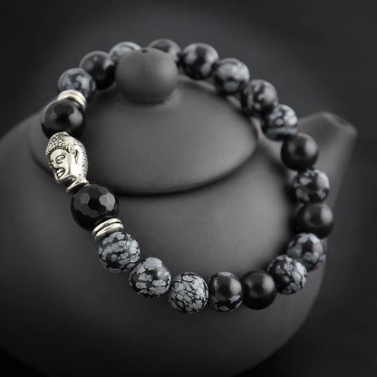 Bracelet Agate Tête de Bouddha