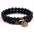 Bracelet Avec Tete de Bouddha Motif Om