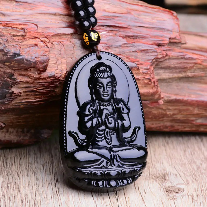 Bouddha Pendentif Obsidienne