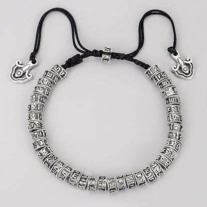 Bracelet en Cuivre Blanc Tibetain Om