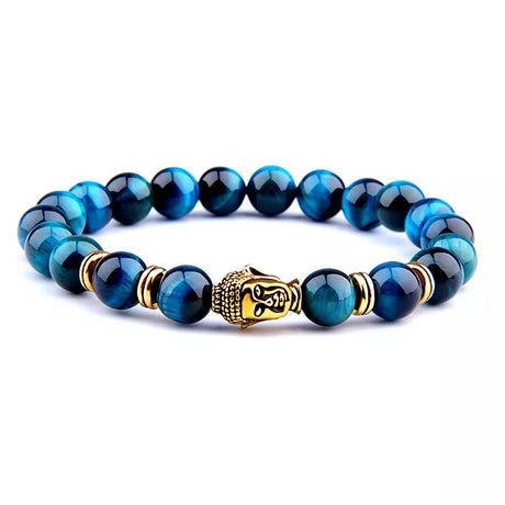 Bracelet Oeil de Tigre Bleu Bouddha