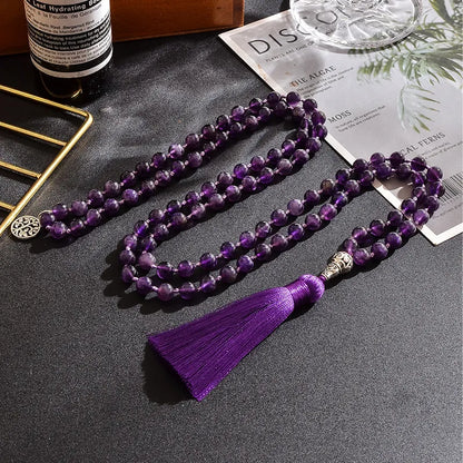 Mala Tibétain en Améthyste
